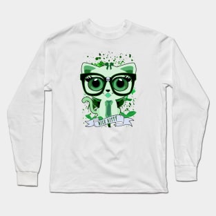 Nice Kitty - Green Long Sleeve T-Shirt